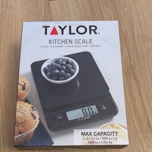 Taylor Black Digital Kitchen Scale with Glass Surface